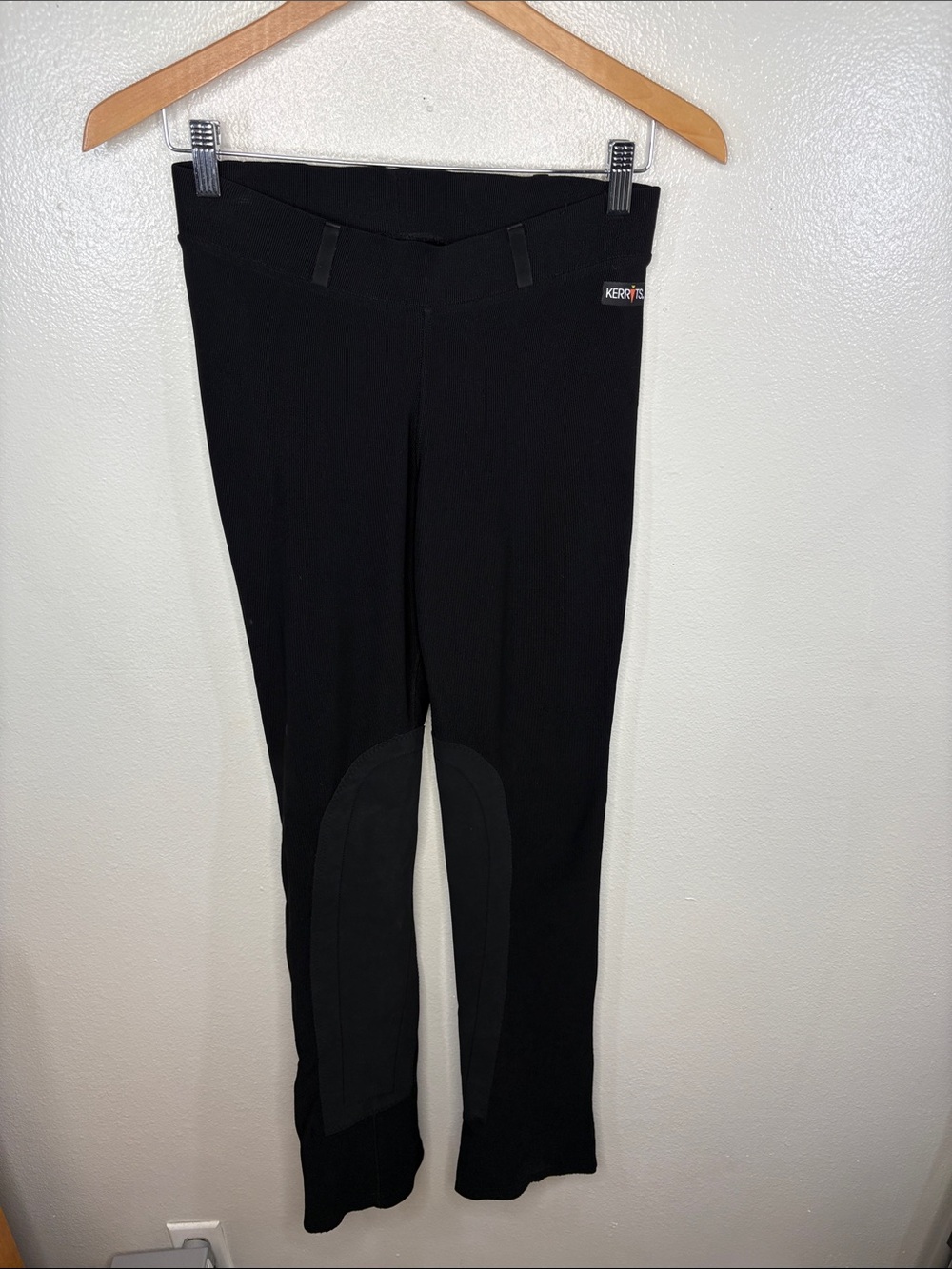 Kerrits Black Ribbed Pull On Riding Breeches Pants Women Size S BLEMISH